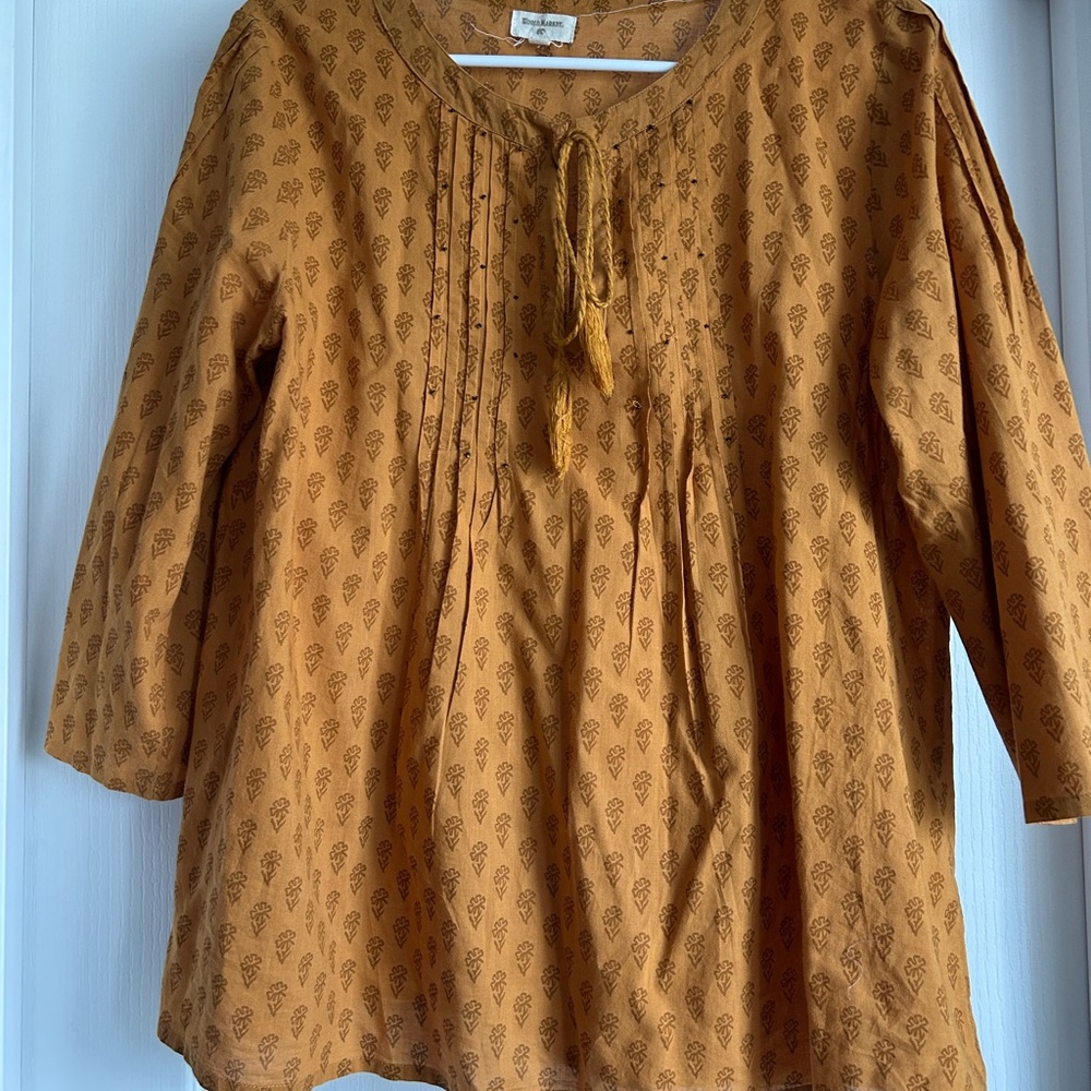 Mustard Yellow Boho Blouse